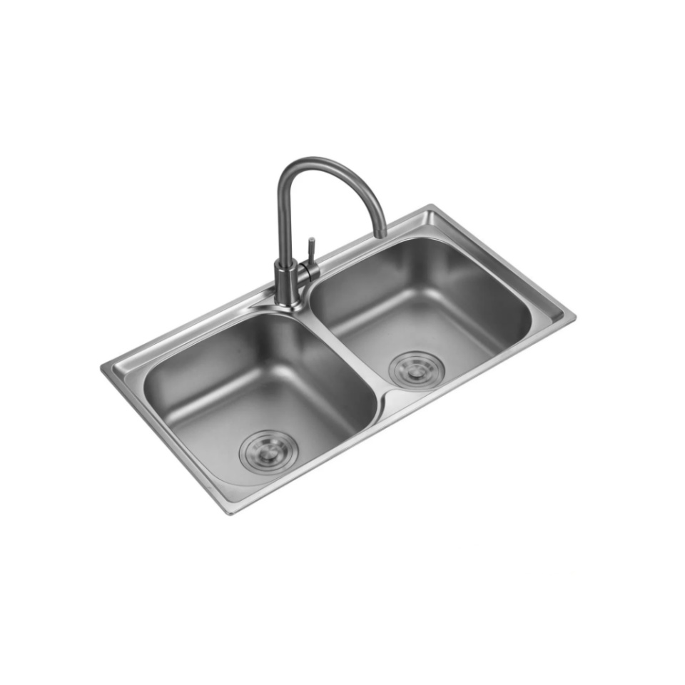 7843-Stainless Steel Integral Stretched Double Sink