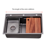 6846J-Stainless steel integral stretchable sink