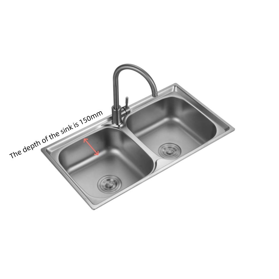 7843-Stainless Steel Integral Stretched Double Sink