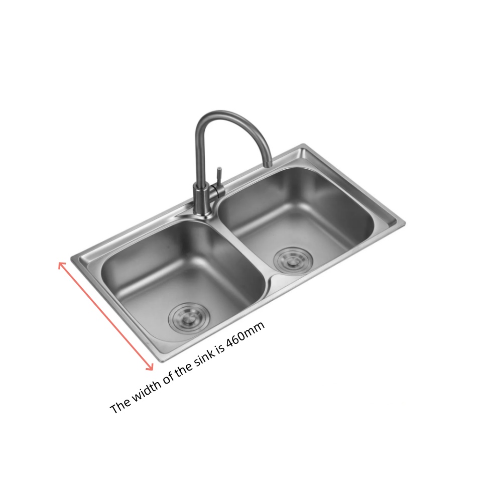 7843-Stainless Steel Integral Stretched Double Sink
