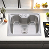 Stainless steel integral stretchable sink