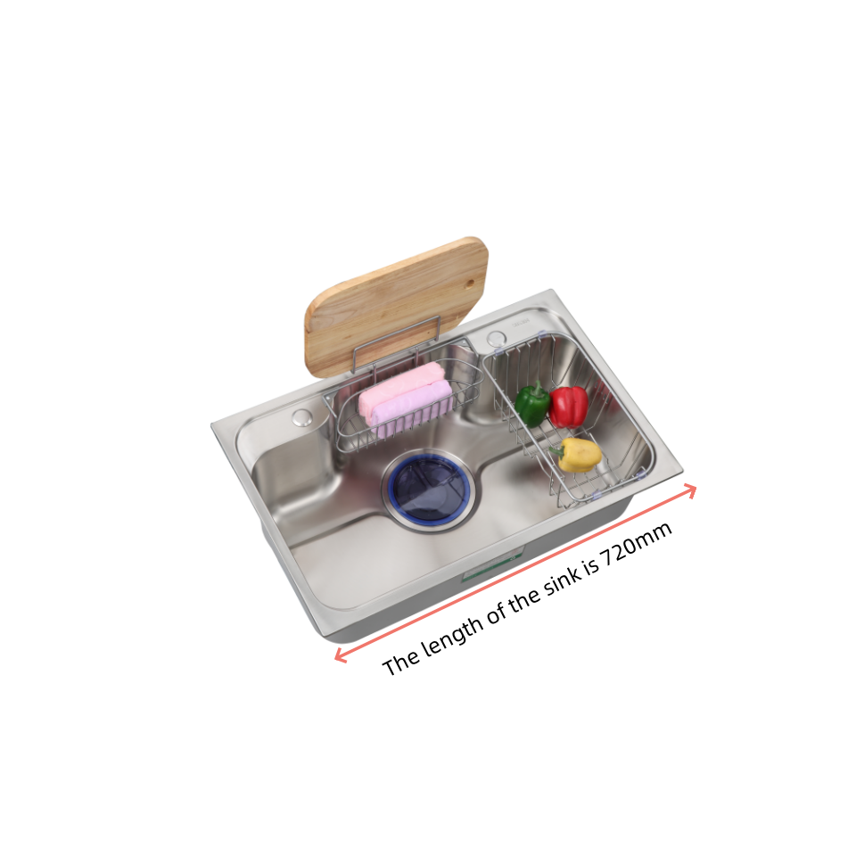 7246Stainless steel integral stretchable sink