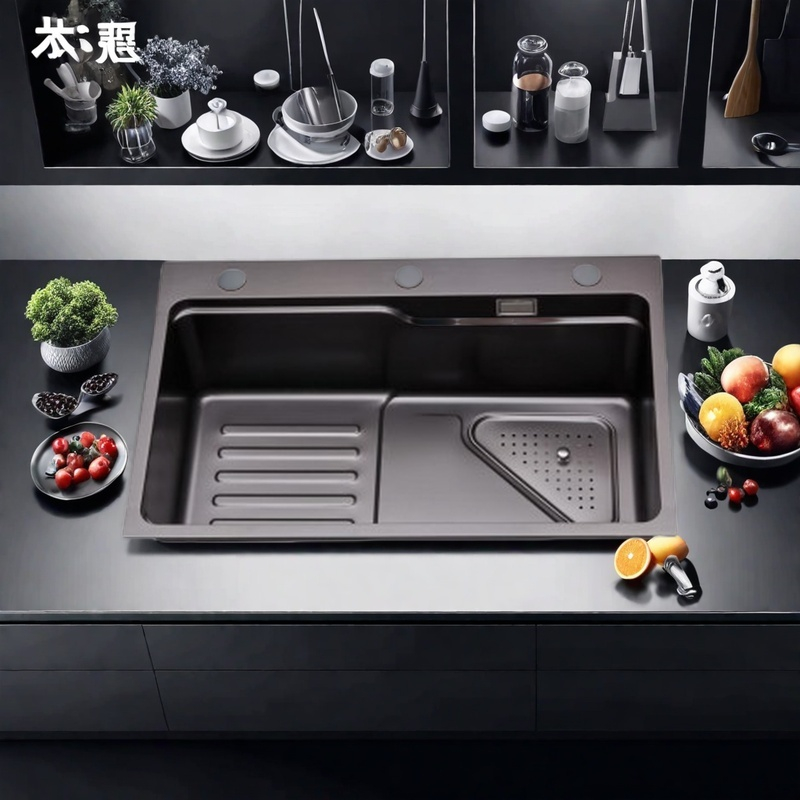 6846J-Stainless steel integral stretchable sink