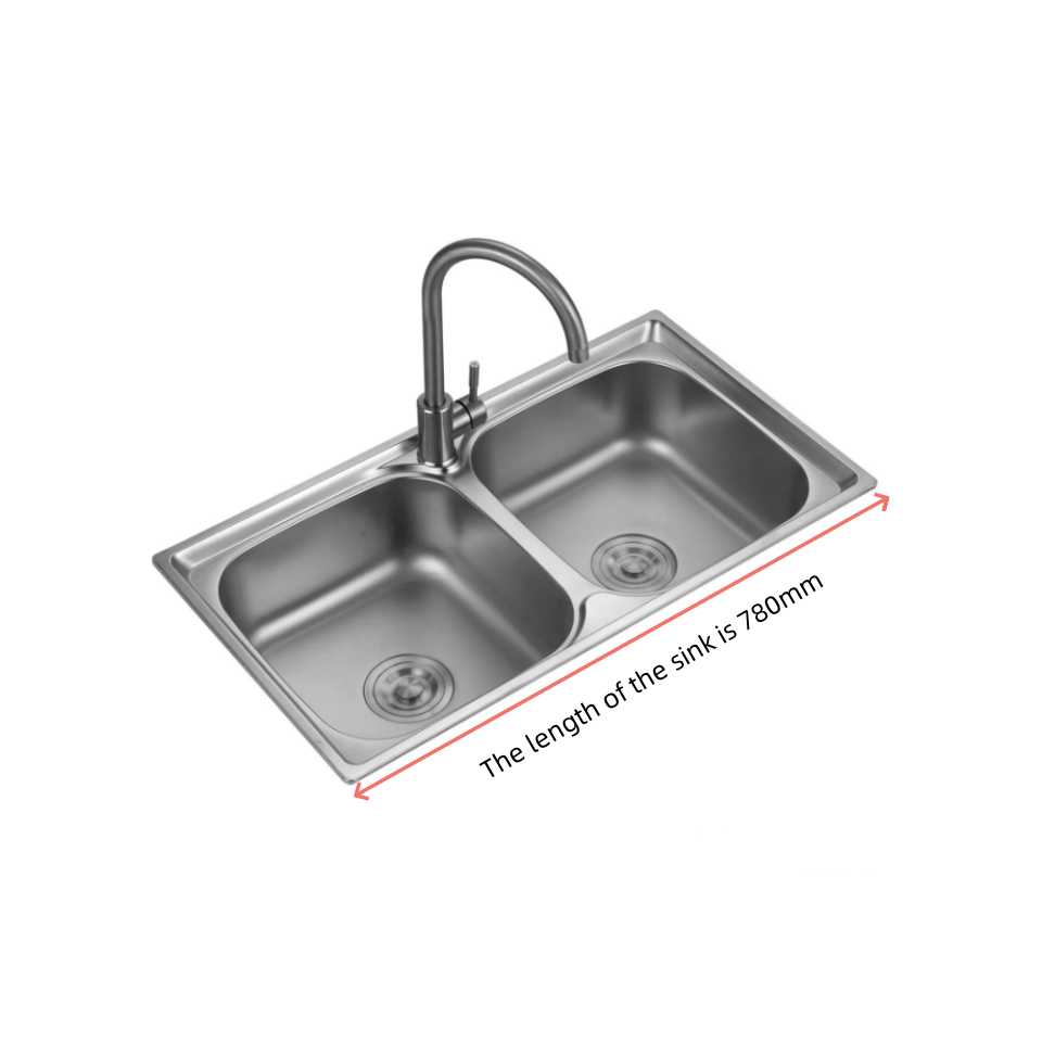 7843-Stainless Steel Integral Stretched Double Sink